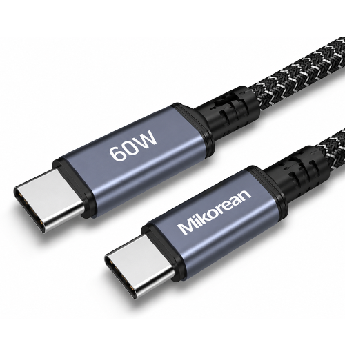2 Mikorean 60W USB-C to USB-C Braided Fast Charging Cable